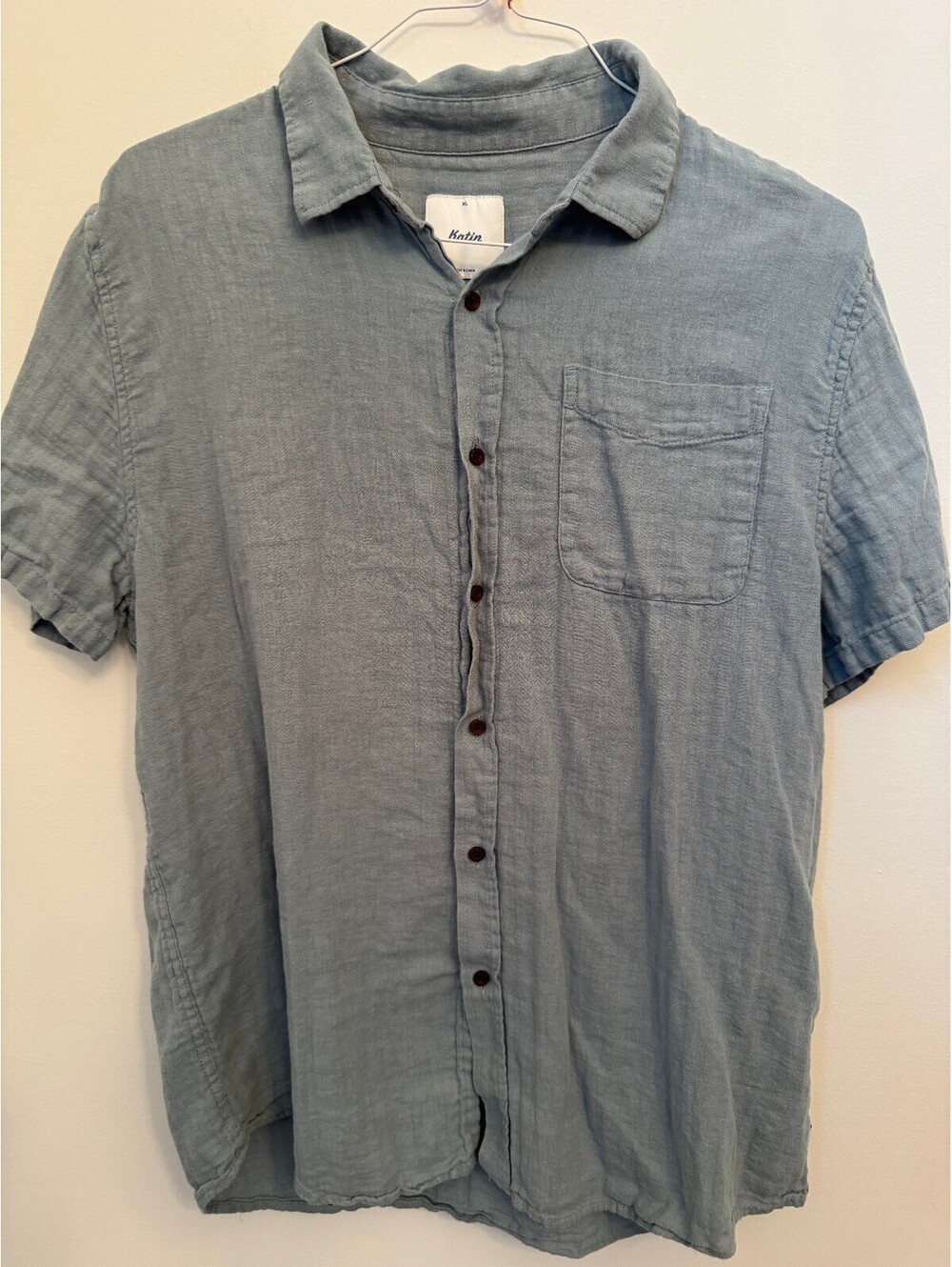 Katin gray short sleeve button front shirt XL